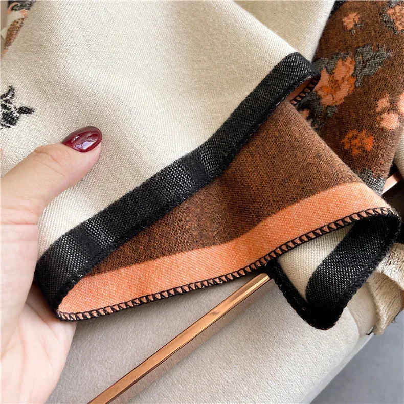 Lady Style Cashmere-like Double-sided Thermal Student Scarf Air Conditioning Shawl - DanaFashionstore