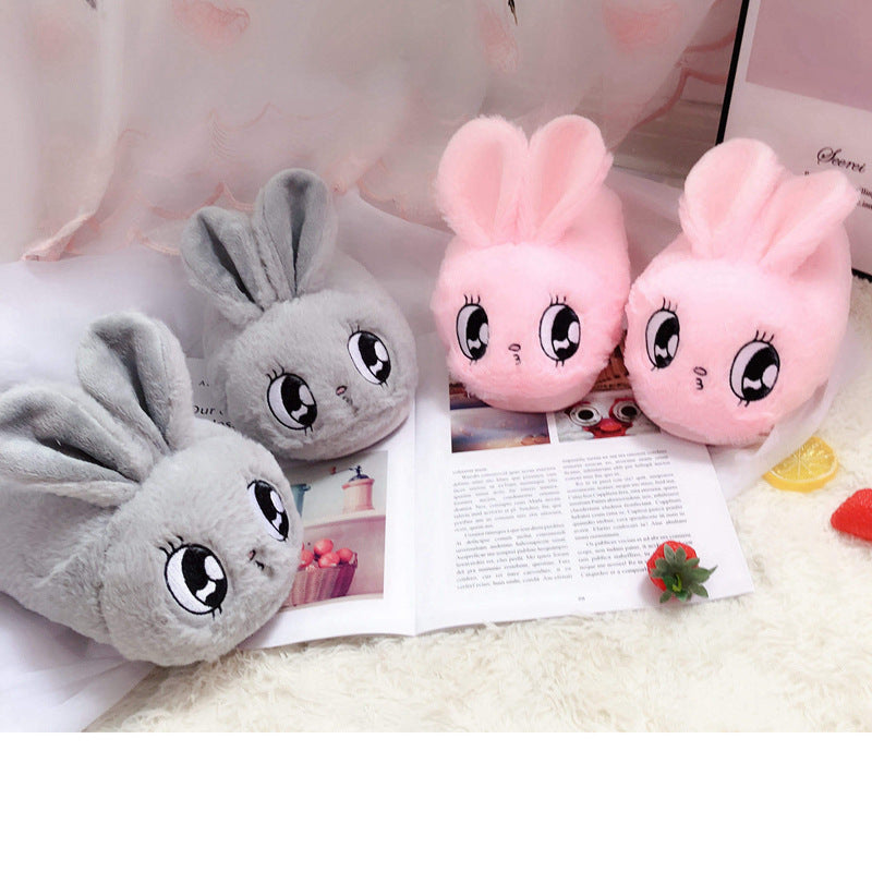 Cute Plush Big Eyes Rabbit Warm Cotton Shoes