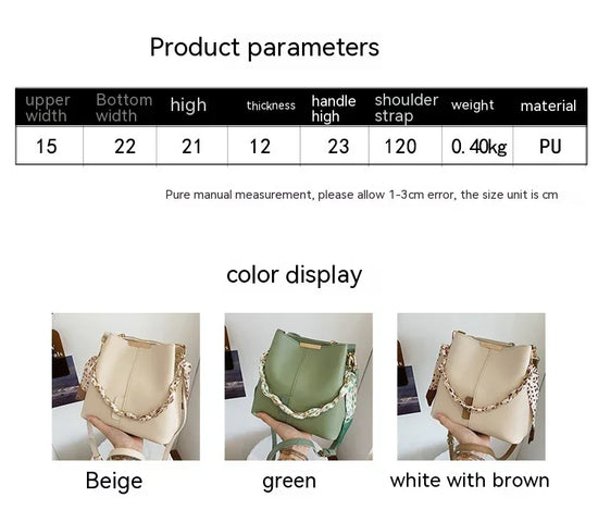 Fashion Big Bag Casual Women's Bag Fashion Retro Characteristic Messenger Bag Silk Scarf Portable Bucket Bag - DanaFashionstore