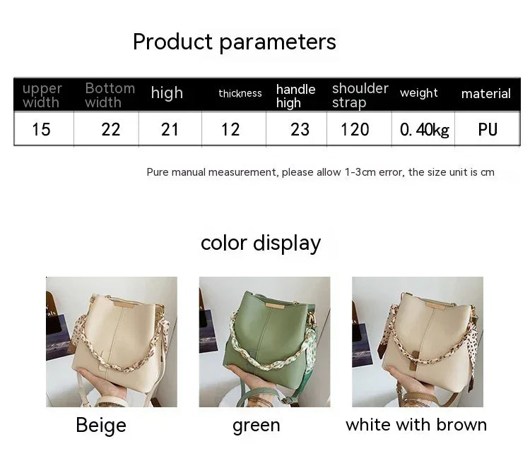 Fashion Big Bag Casual Women's Bag Fashion Retro Characteristic Messenger Bag Silk Scarf Portable Bucket Bag - DanaFashionstore