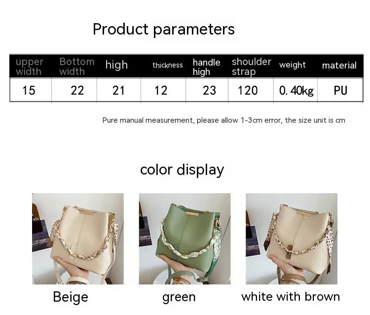 Fashion Big Bag Casual Women's Bag Fashion Retro Characteristic Messenger Bag Silk Scarf Portable Bucket Bag - DanaFashionstore