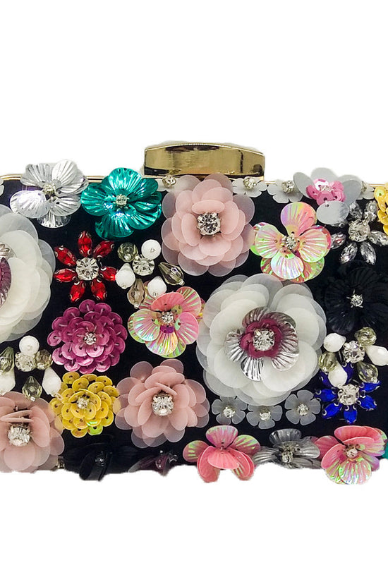 Flower Beaded Banquet Bag Party Clutch - Dana Fashion
