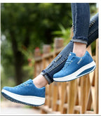 Thick bottom shake shoes women's leather casual shoes non-slip walking shoes travel shoes Korean version of the increase single shoes large size - DanaFashionstore