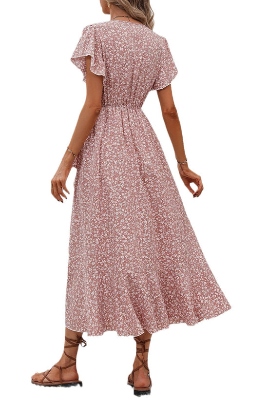 Women's Fashion Floral Short Sleeve Dress