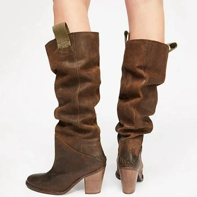 Block heel retro high boots - DanaFashionstore