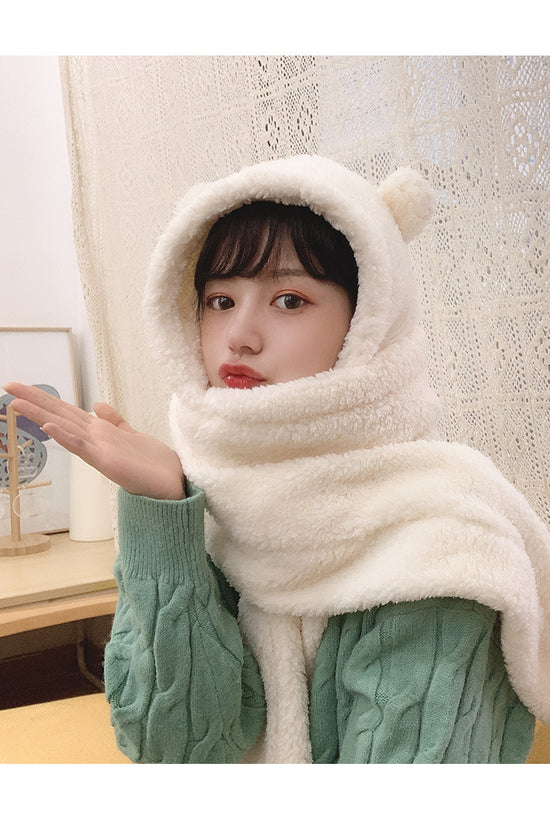 Bear ears scarf hat