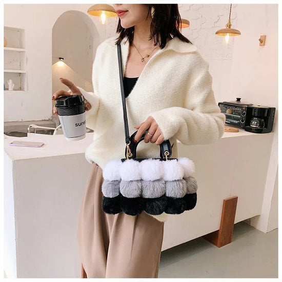Plush Handbags Winter Plush Shoulder Bag Handbag Trend Messenger Bag - DanaFashionstore