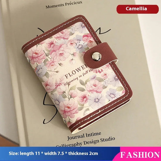 Women's Flower Oil Painting Retro Style Large Capacity Card Holder - DanaFashionstore