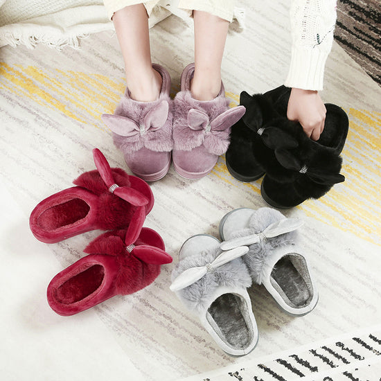 Women's Thick-soled Winter High-heeled Cotton Slippers