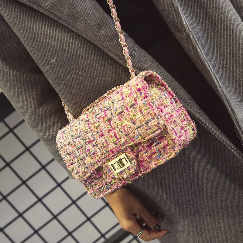 Autumn and winter new women's bag wild small square bag Japan and South Korea fashion lock chain bag shoulder slung - DanaFashionstore