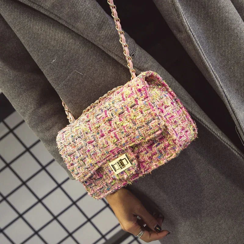 Autumn and winter new women's bag wild small square bag Japan and South Korea fashion lock chain bag shoulder slung - DanaFashionstore