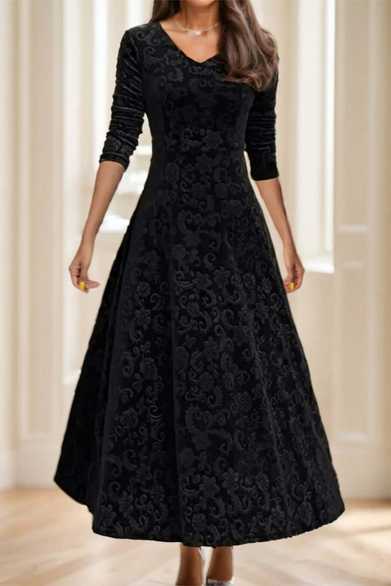 Floral Paisley Pattern Velvet Dress $39.31 Dana Fashion Color: Black Size: 2XL Women's clothing Product information: Sleeve Length: Sleeve Fit Type: Slim Fit Length: Mini Material: Woven Fabric Composition: 100% Polyester Packing list: Dress*1 Size inform