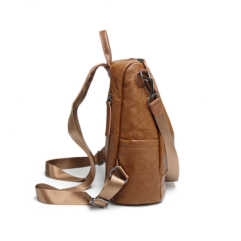 All-in-one multifunctional soft leather backpack