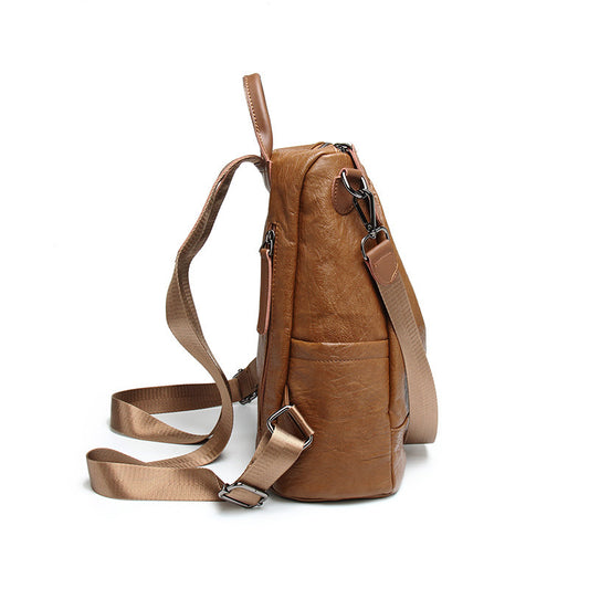 All-in-one multifunctional soft leather backpack