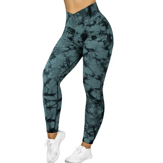 Seamless Tie Dye Leggings Women Yoga Pants Push Up Sport Fitness Running Gym Leggings - DanaFashionstore
