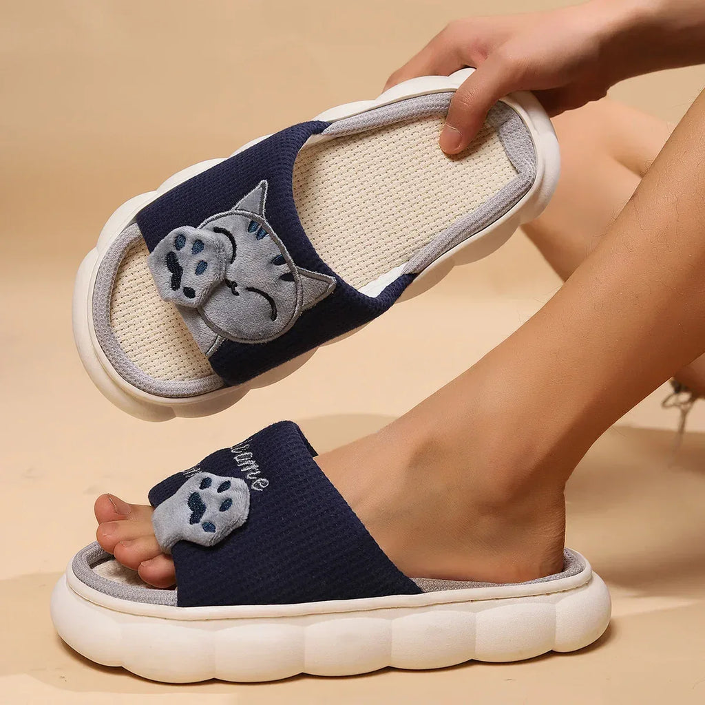 Cute Cartoon Kitten Home Slippers For Women - DanaFashionstore