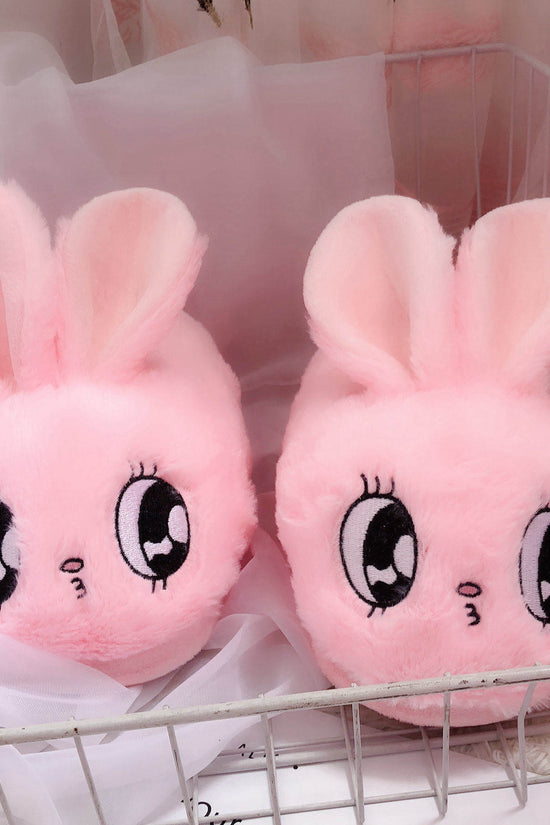 Cute Plush Big Eyes Rabbit Warm Cotton Shoes