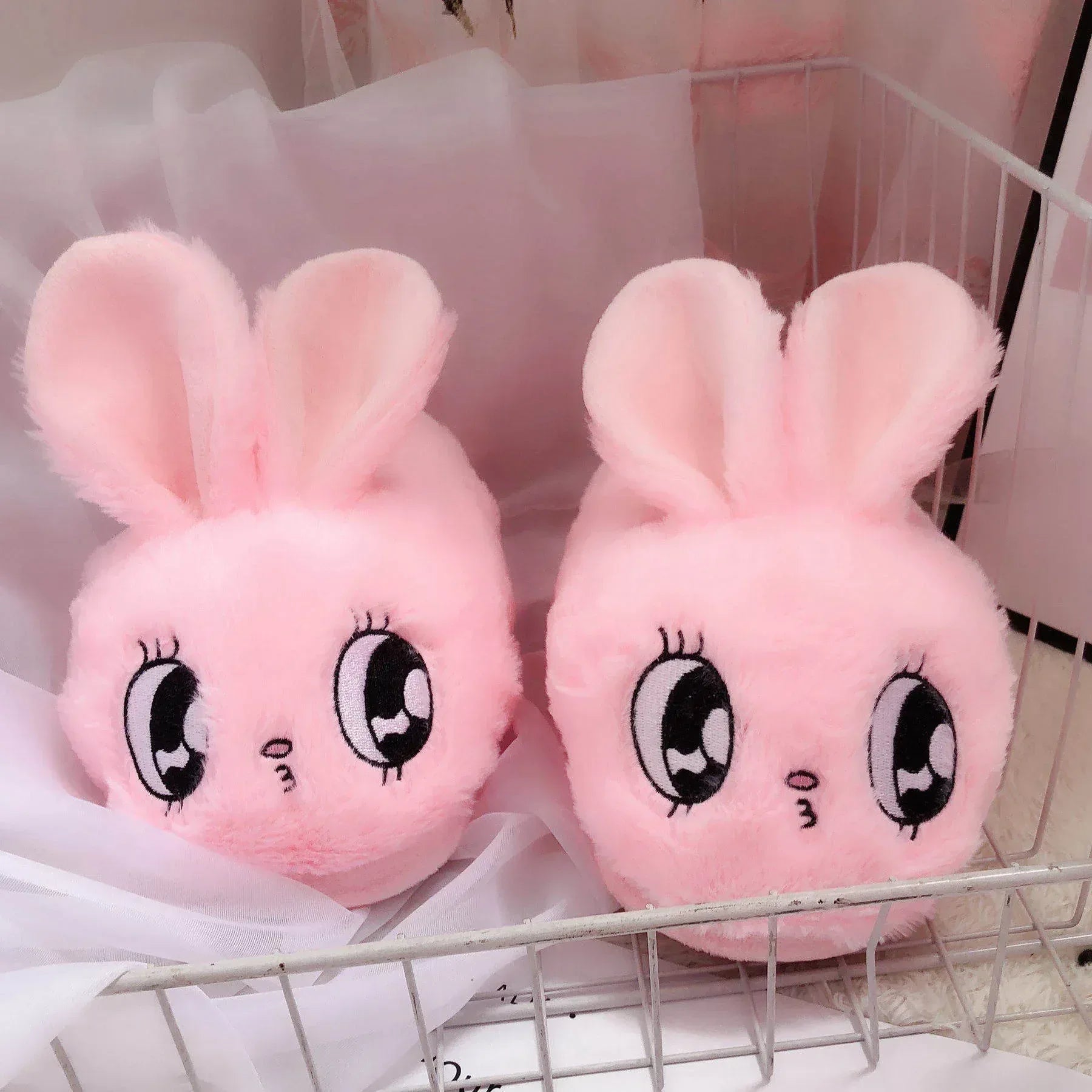 Cute Plush Big Eyes Rabbit Warm Cotton Shoes - DanaFashionstore