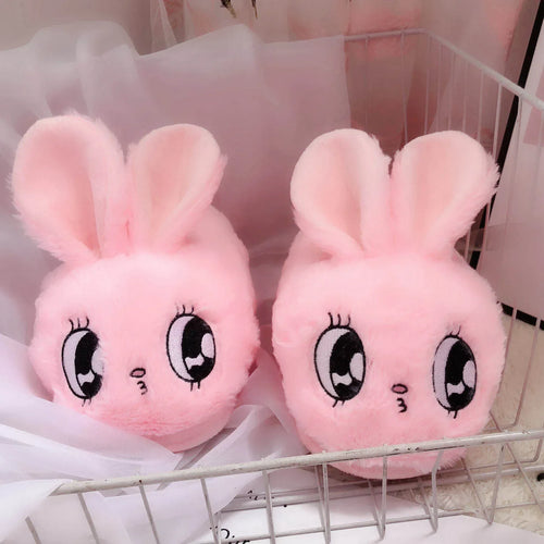 Cute Plush Big Eyes Rabbit Warm Cotton Shoes - DanaFashionstore