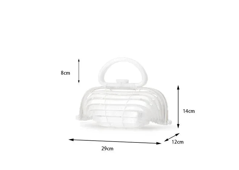 Acrylic bamboo basket hollow handbag foldable shell bag - DanaFashionstore