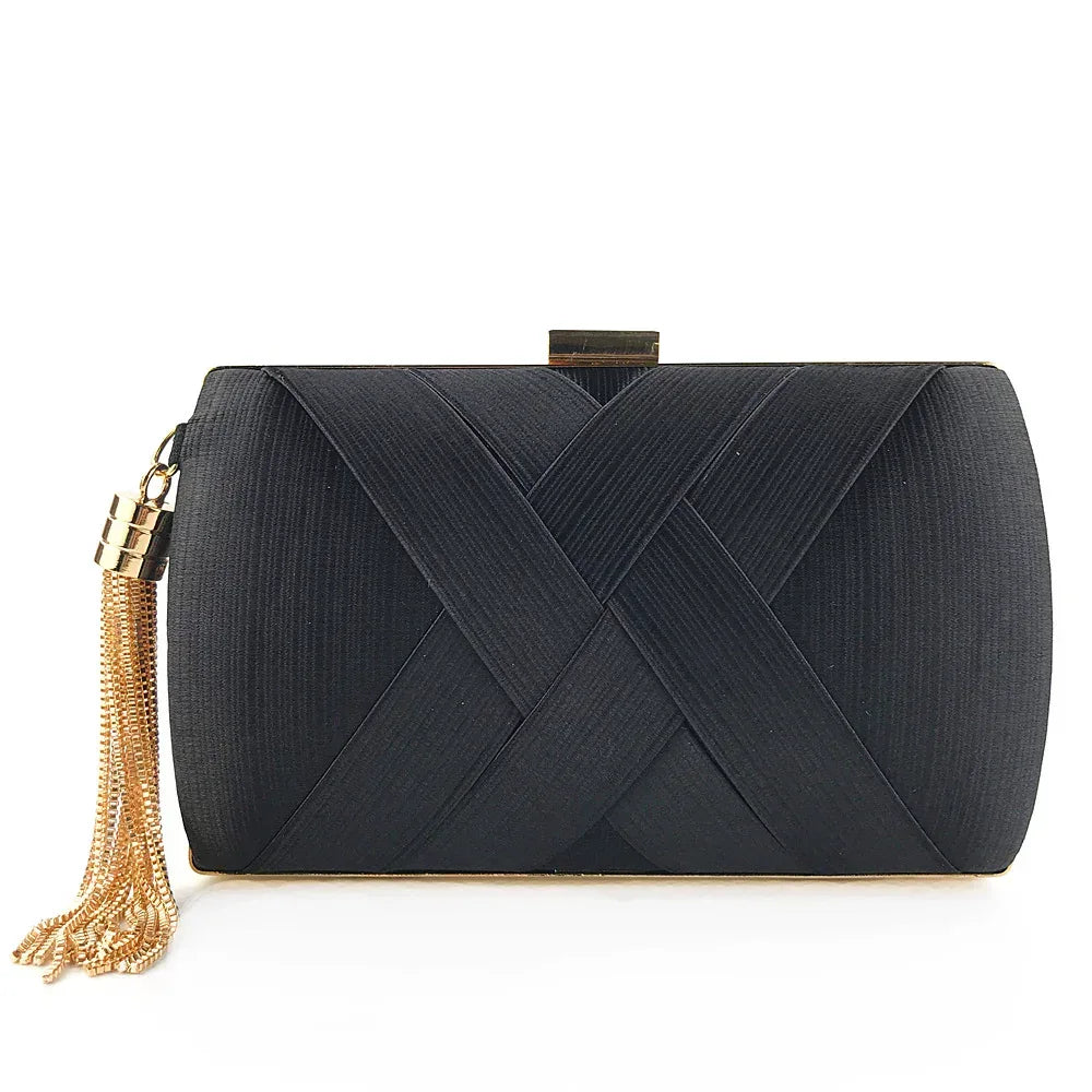 Dinner Satin Fashion Tassel Clutch - DanaFashionstore