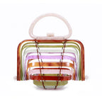 Acrylic bamboo basket hollow handbag foldable shell bag - DanaFashionstore