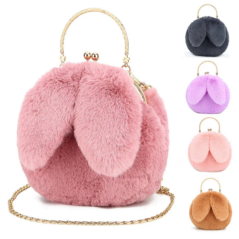 Fashion chain ear plush handbag - DanaFashionstore