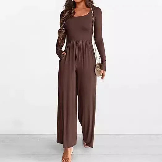 Autumn Winter Sports Jumpsuit 2026 - Long Sleeve Wide-Leg Jumpsuit - DanaFashionstore
