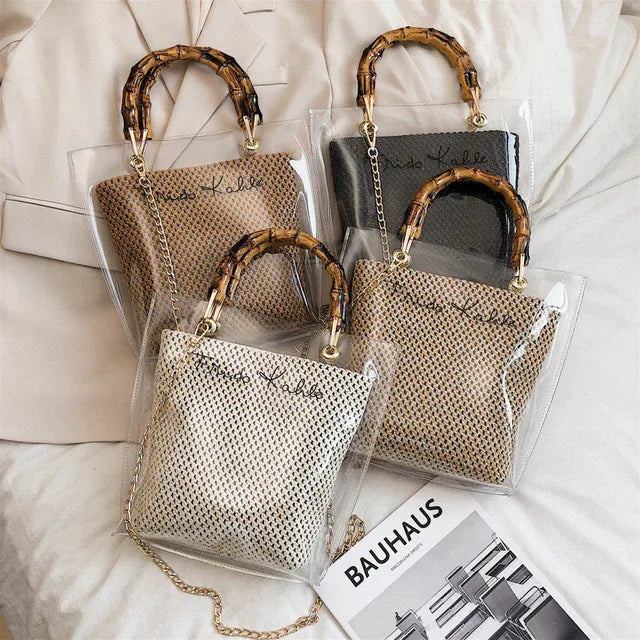 Transparent beach woven bag - DanaFashionstore