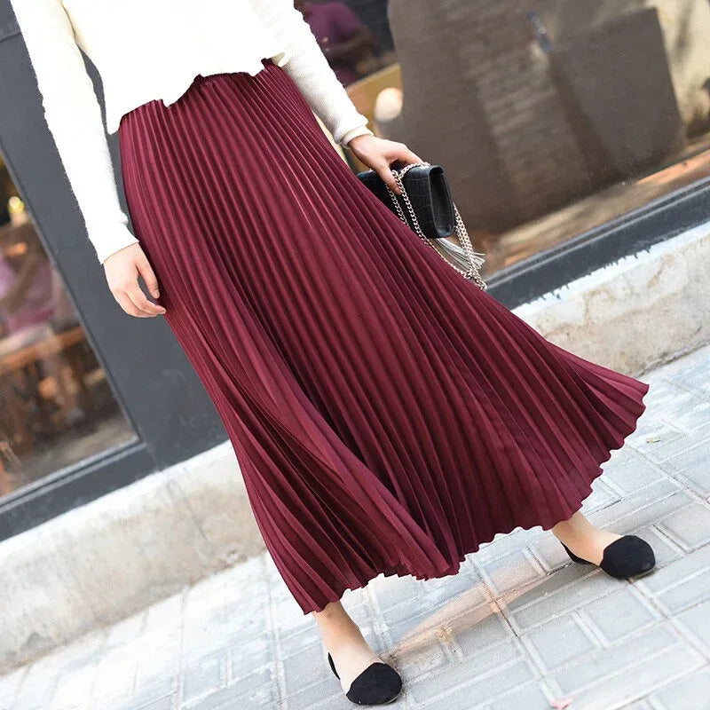 Solid color pleated skirt - DanaFashionstore
