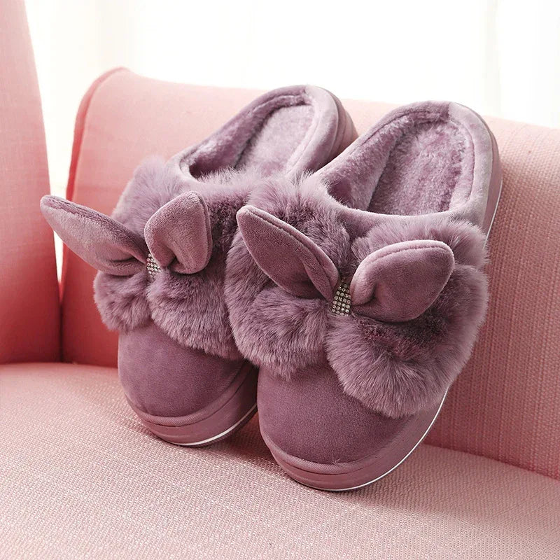 Women's Thick-soled Winter High-heeled Cotton Slippers - DanaFashionstore
