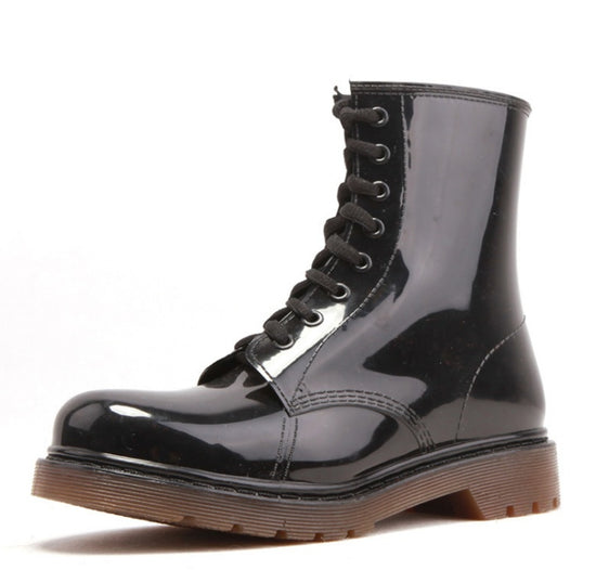 Transparent glitter rain boots