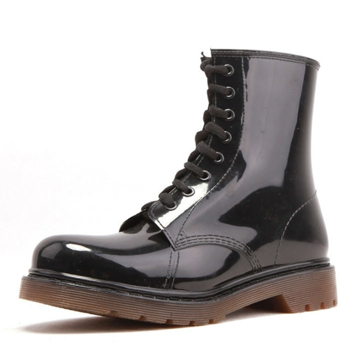 Transparent glitter rain boots