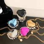 Mini Love-shape Pearls Handbag Fashion Cute Chain Lipstick Bag Women's Bright Candy Color Shoulder Messenger Bag - DanaFashionstore