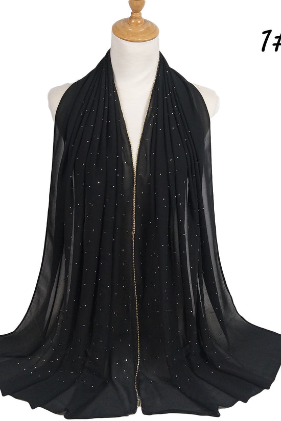 Chain Pearl Chiffon Hui Hood