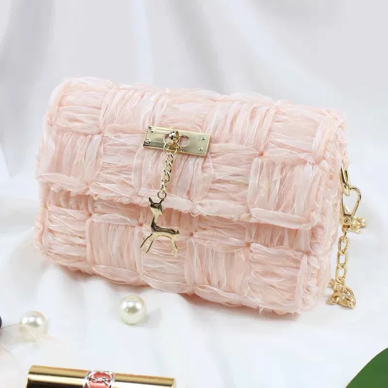 Ribbon gauze hand-woven chain bag - DanaFashionstore