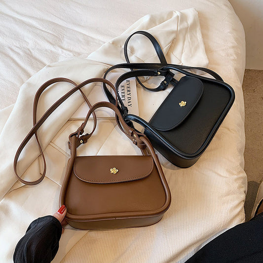 Retro Crossbody Contrast Color Saddle Shoulder Small Square Bag - Dana Fashion