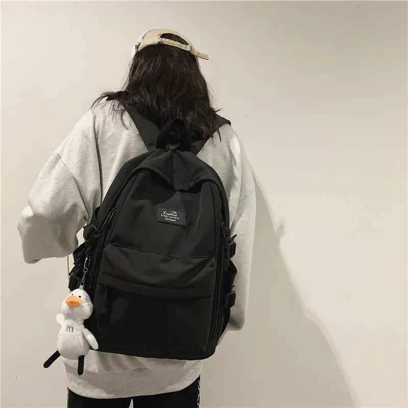 School Season New Fashion Backpack Fresh Middle School Students Korean Casual Solid Color Backpack - DanaFashionstore