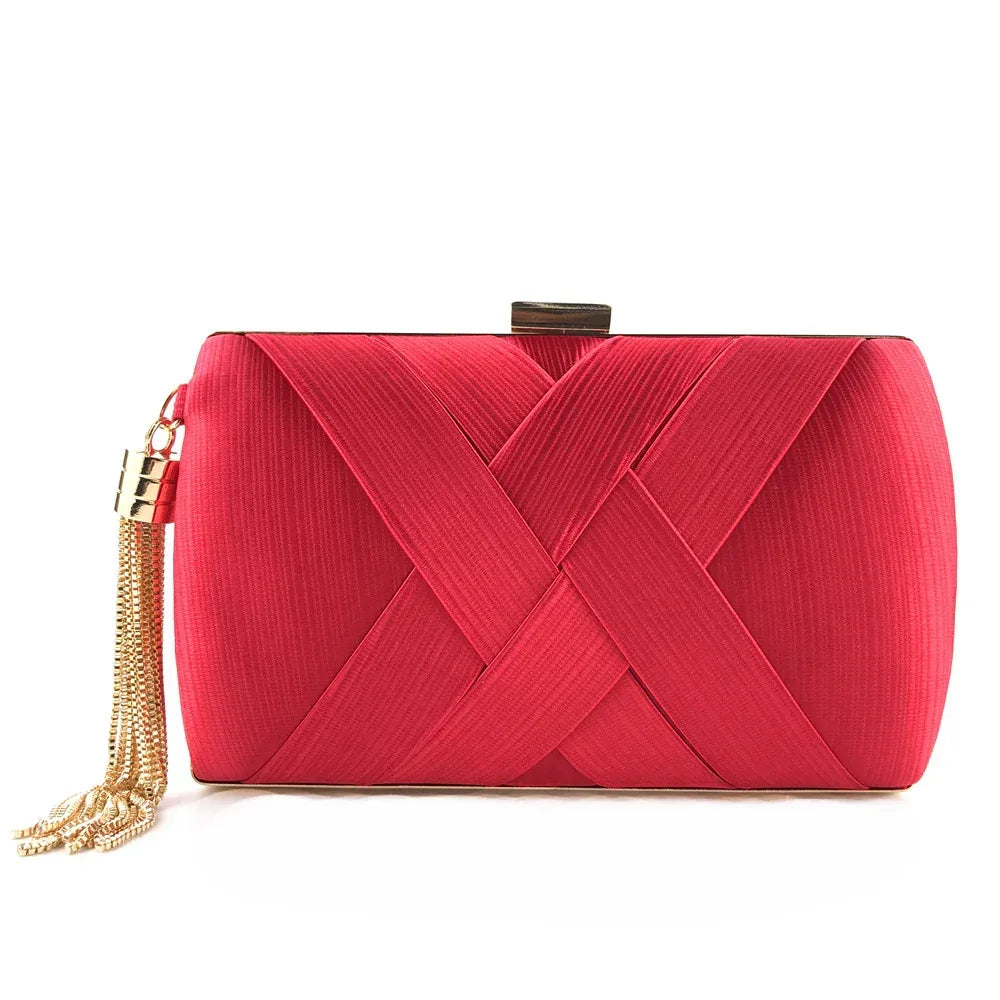 Dinner Satin Fashion Tassel Clutch - DanaFashionstore