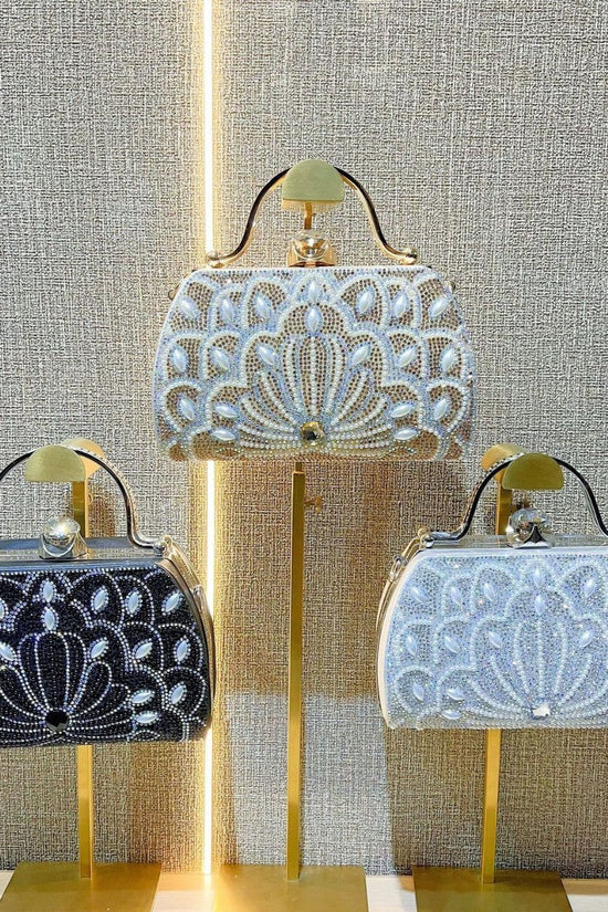 Women's Portable Solid Color Creative Rhinestone Handbag - Dana Fashion