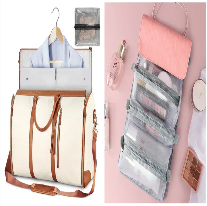Large Capacity Travel Duffle Bag Women's Handbag Folding Suit Bag Waterproof Clothes Totes - DanaFashionstore