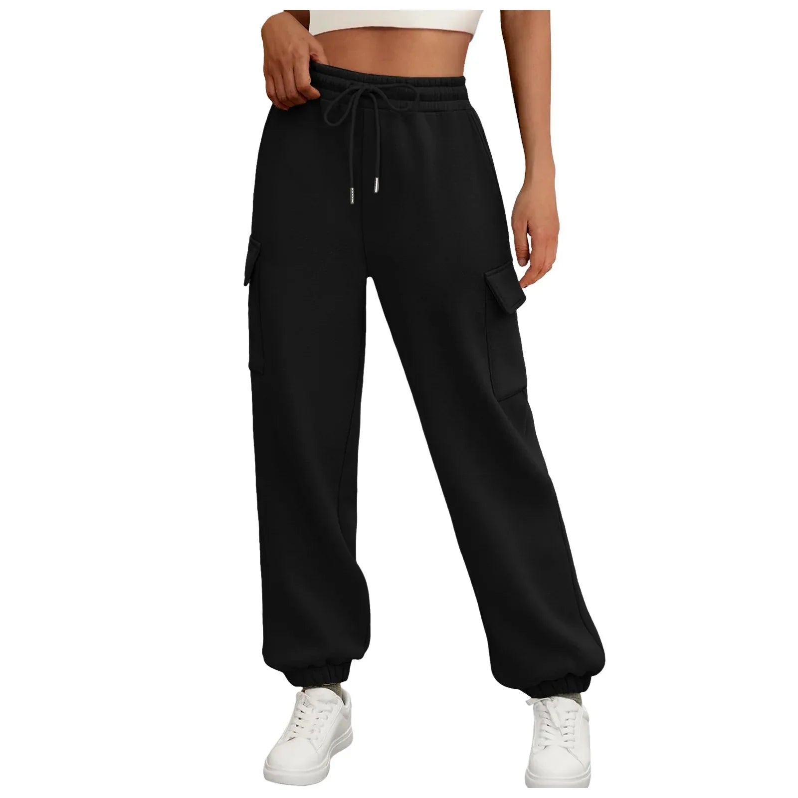 Women's Sweatpants Fleece Lined Baggy Athletic Jogger Trousers With Pockets Fall Casual Trendy Cargo Pants Fall Outfits - DanaFashionstore
