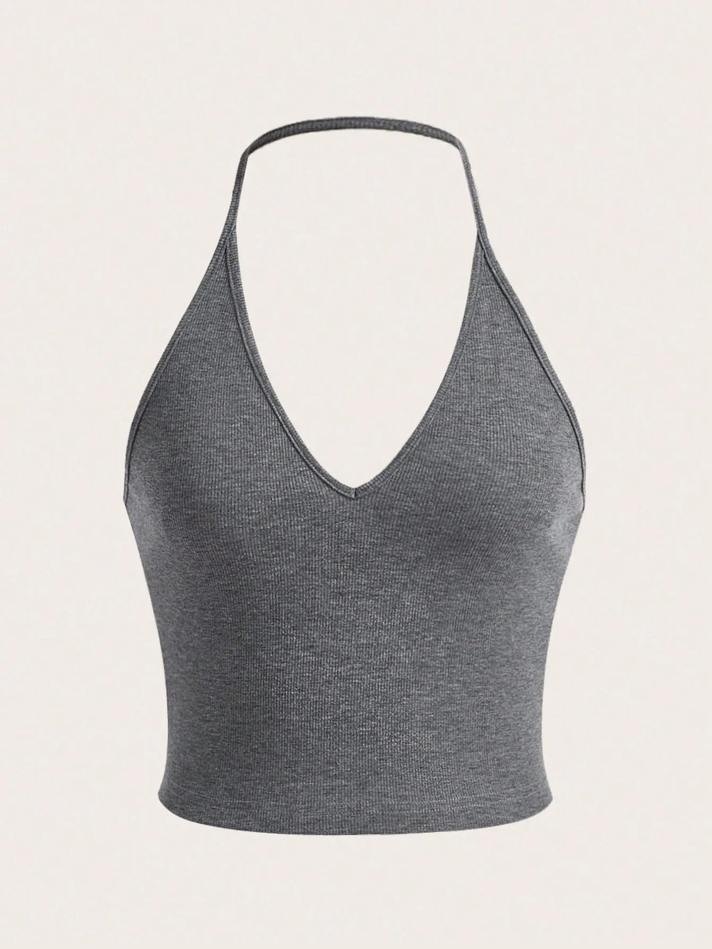SHEIN EZwear Summer Solid Crop Halter Top - DanaFashionstore