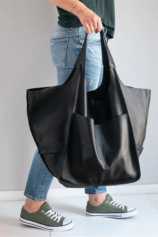 Simple Large Bag Soft Leather Large Capacity One-shoulder Portable Tote Bag - DanaFashionstore