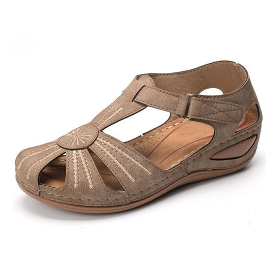 Women's line anti-slip lightweight round toe wedge sandals