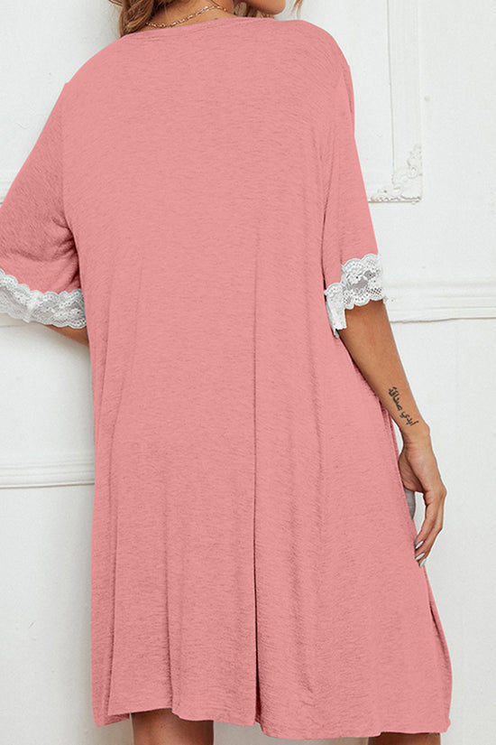 Pajama Suit Lace Stretch Slip Nightdress Nightgown Breathable Two-piece Set Sexy Home Wear - Dana Fashion