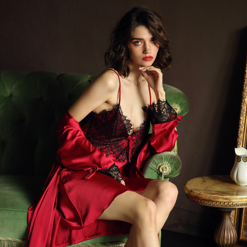 Contrast nightdress nightgown - Dana Fashion