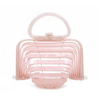Acrylic bamboo basket hollow handbag foldable shell bag - DanaFashionstore
