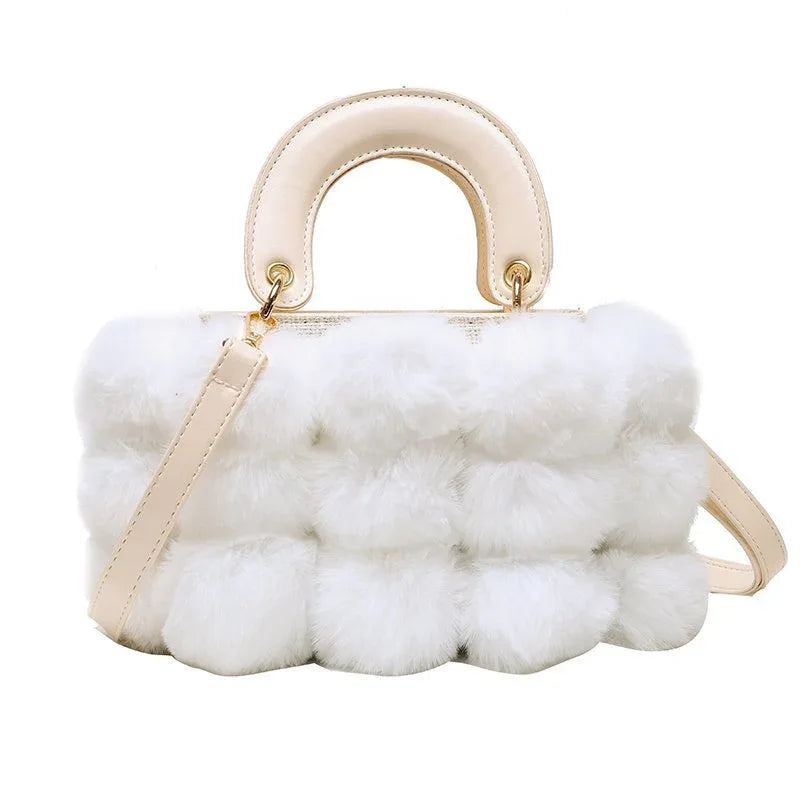 Plush Handbags Winter Plush Shoulder Bag Handbag Trend Messenger Bag - DanaFashionstore