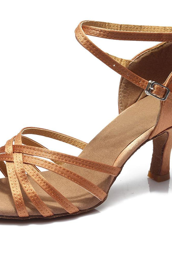 Indoor satin Latin dance shoes